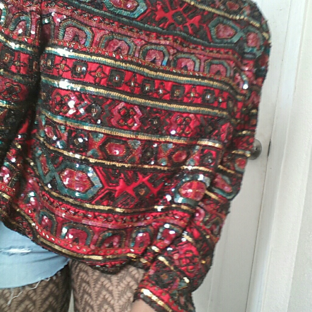 Papell Boutique Evening Sequin Beaded Jacket